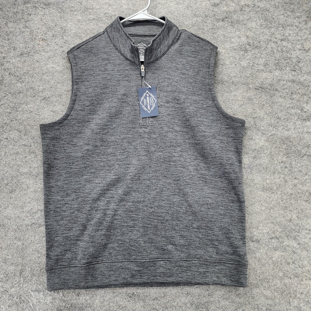 St Johns Bay Vest Mens Medium 1/4 Zip Gray